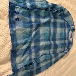 Under Armour Men Coldgear Light Blue Checkered Top